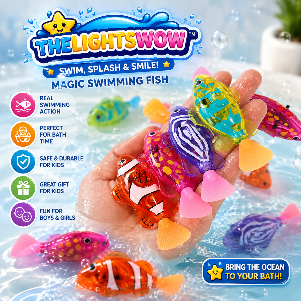 thelightswow™ fish bath toys