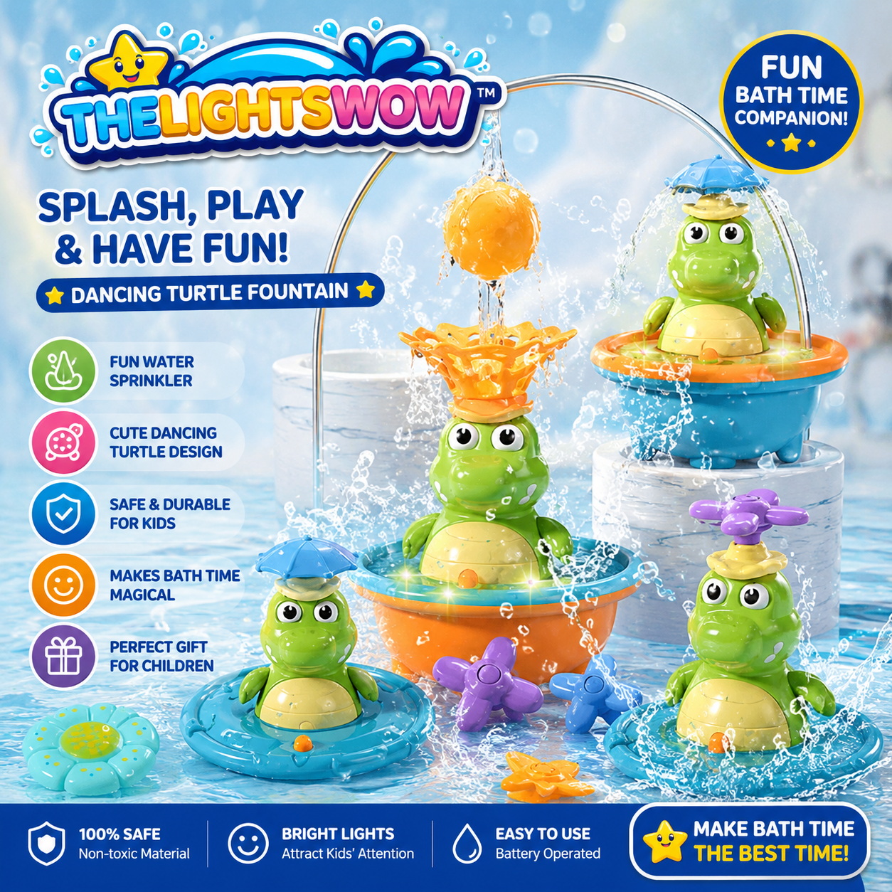 THELIGHTSWOW™ Splash Crocodile Bath Toy